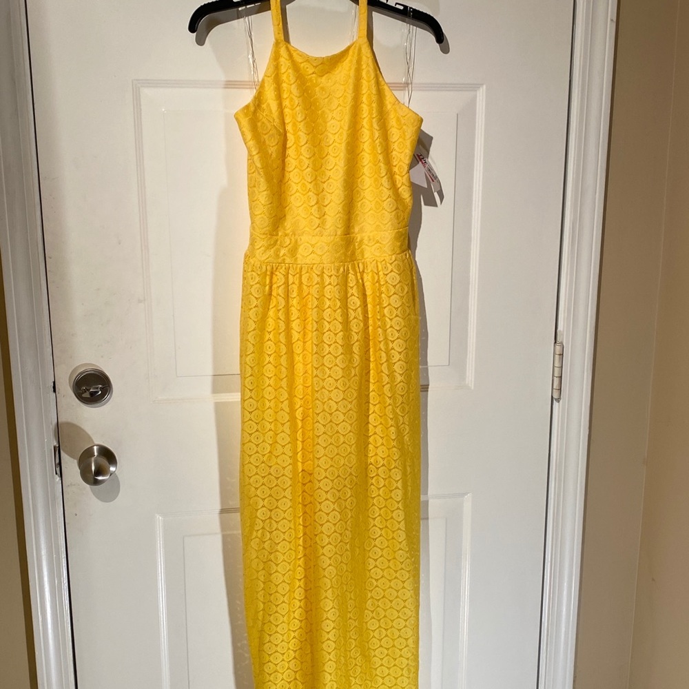 The Edit by Seventeen lace halter maxi dress.